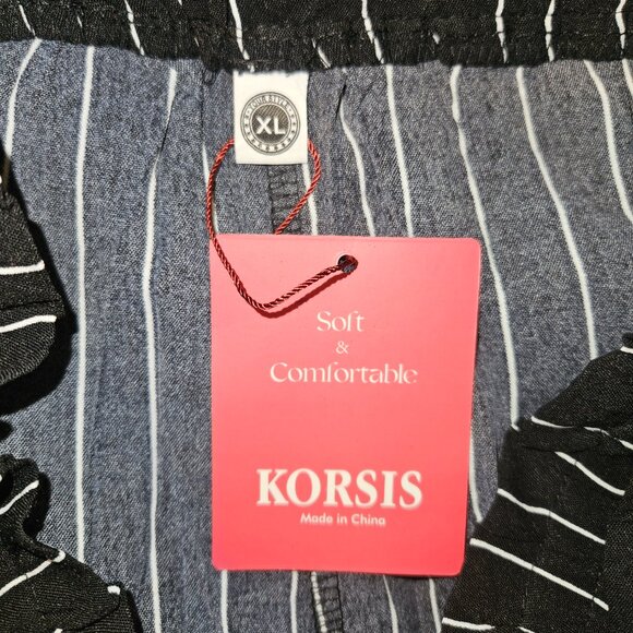 Korsis Black Stripped Pants - Picture 3 of 3